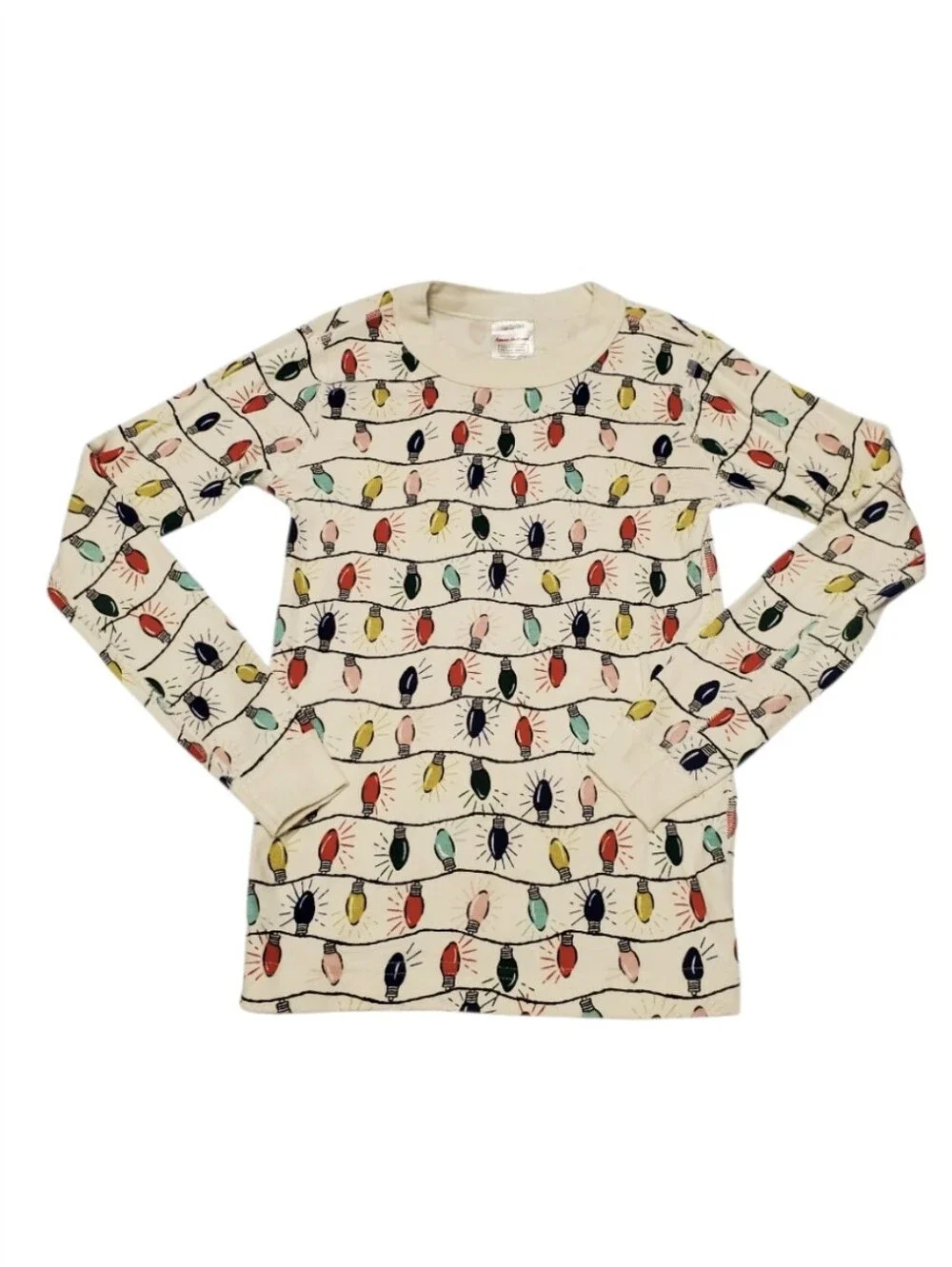Hanna Andersson Kids Organic Cotton Holiday Lights Long John Pajama 2PC Set 8